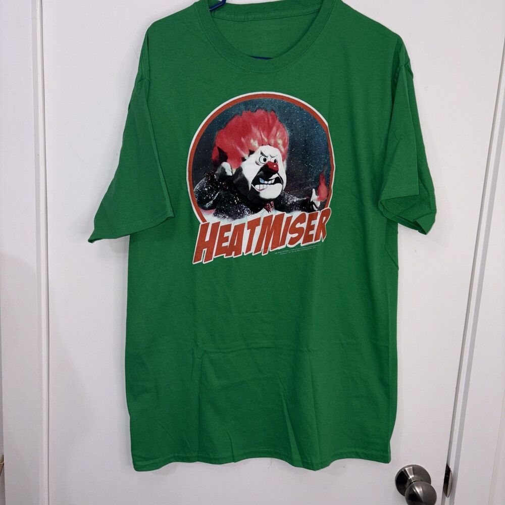 Vintage Heat Miser T-Shirt Green Bright Xmas Villain‎ Men’s Size Large
